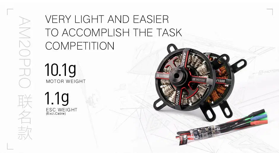 T-motor, 10.1g MOTOR WEIGHT Itonr 1500 1.1g ESC