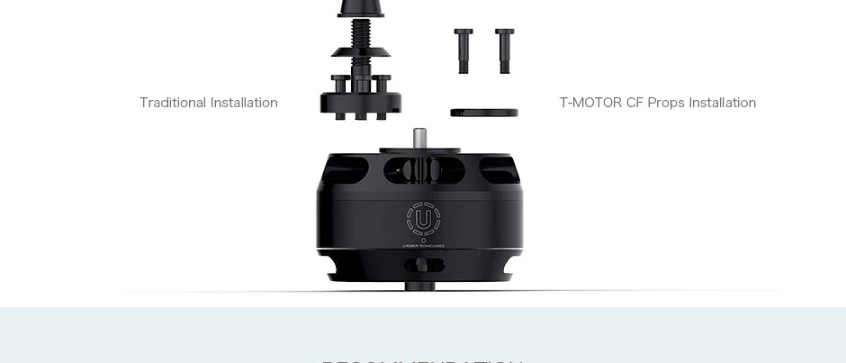 محرك T-MOTOR U7 KV280 KV460 KV490 U-POWER للطائرات بدون طيار متعددة الدوارات الدوارة Hexacopter 13 TI Traditional Installation T-MOTOR CF Props