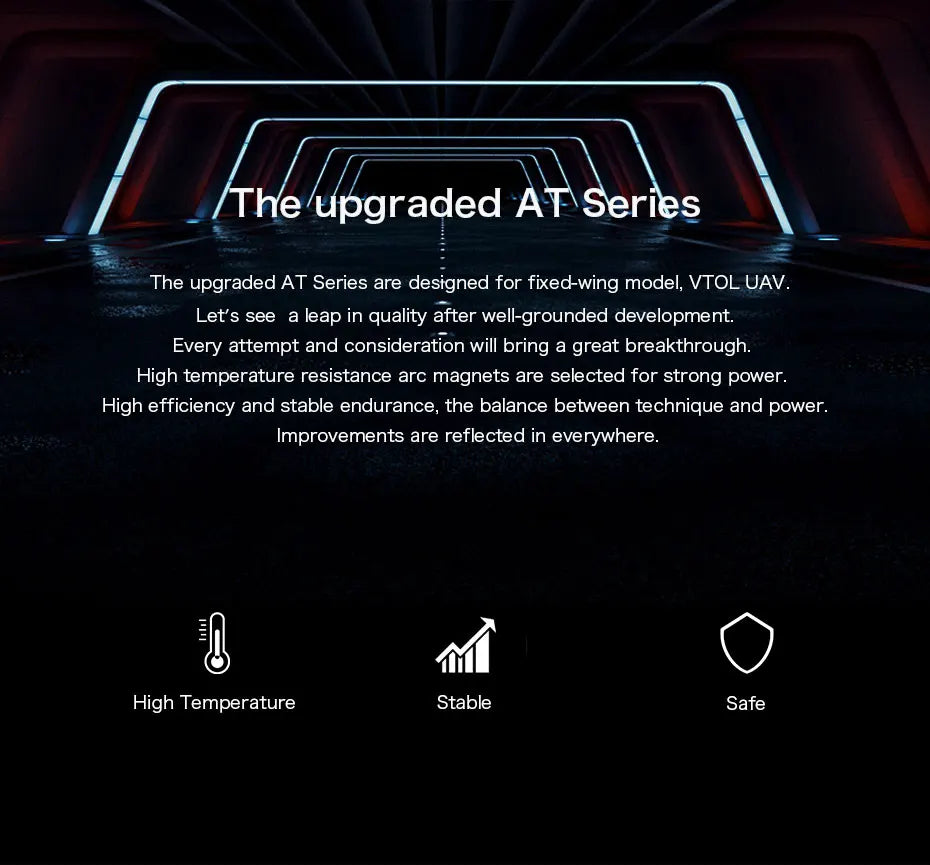 T-MOTOR, the upgraded AT Series are designed for fixed-wing model; VTOL UAV .