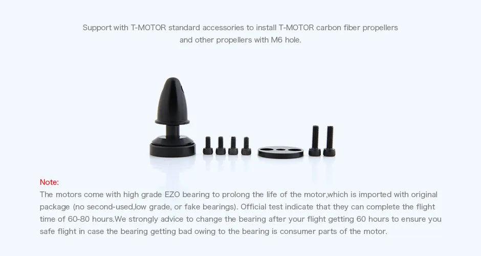 2PCS/SET T-motor, official test indicate that they can complete the flight time of 60-80 hours .