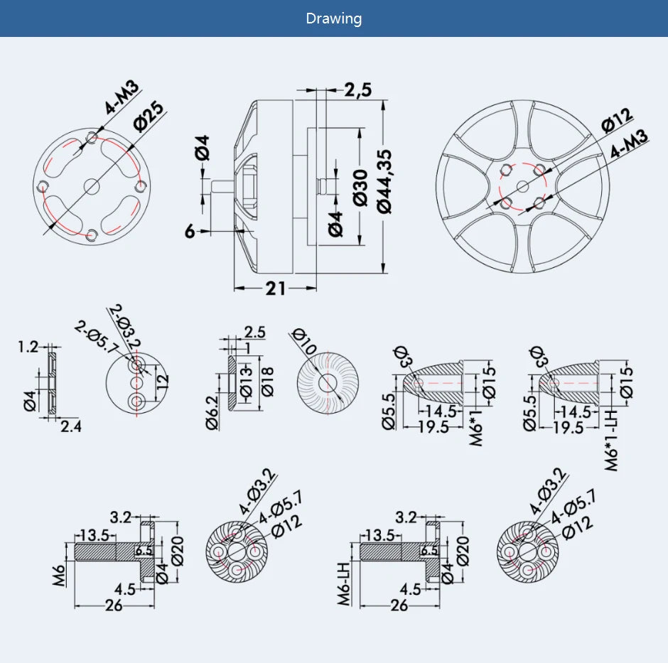 2PCS/SET T-motor, Antigravity motor 4006 380KV Material : Metal For Vehicle Type :