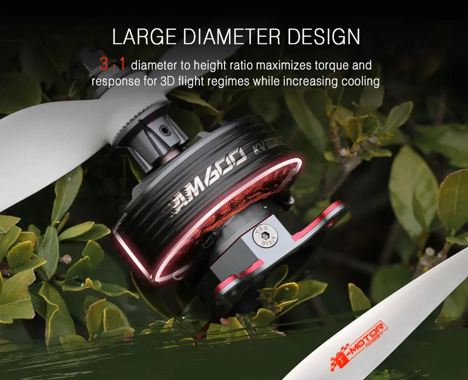 T-MOTOR, LARGE DIAMETER DESIGN 3 , 1 diameter to height ratio maximizes torque and