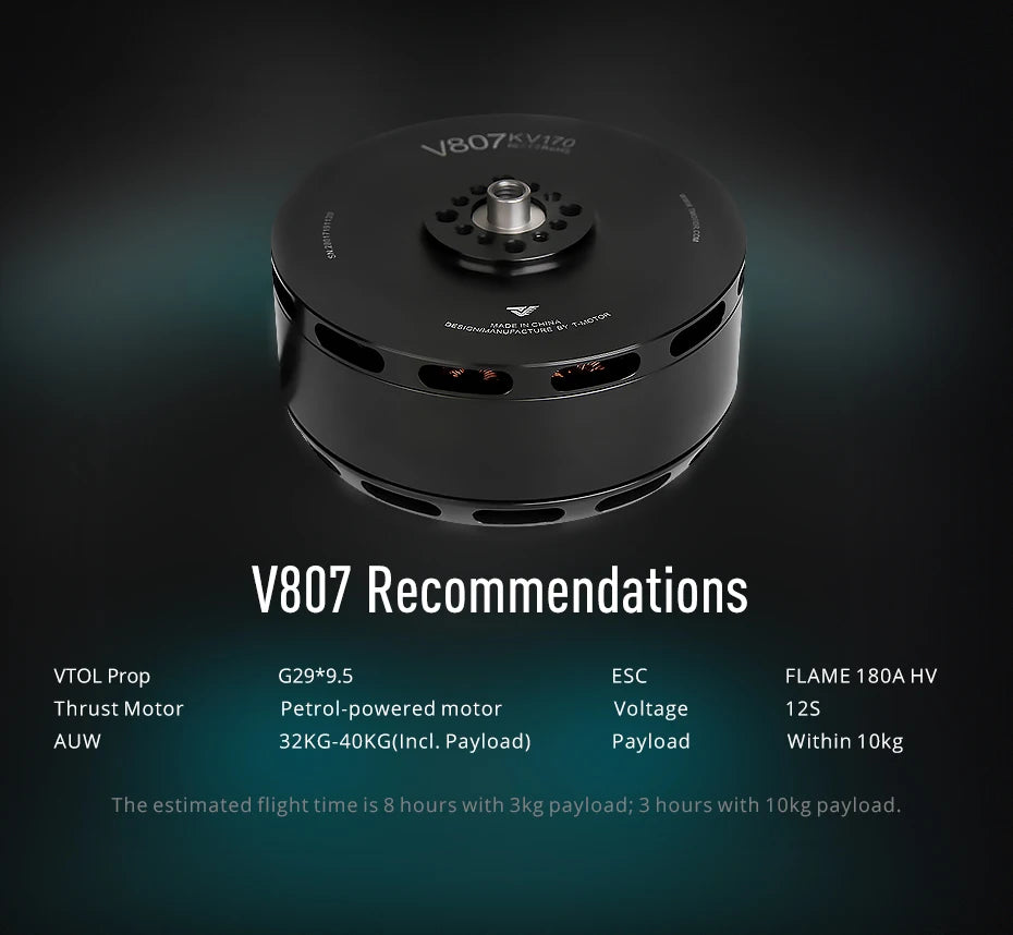T-motor, VTOL Prop G29*9.5 ESC FLAME 180A HV Thrust Motor