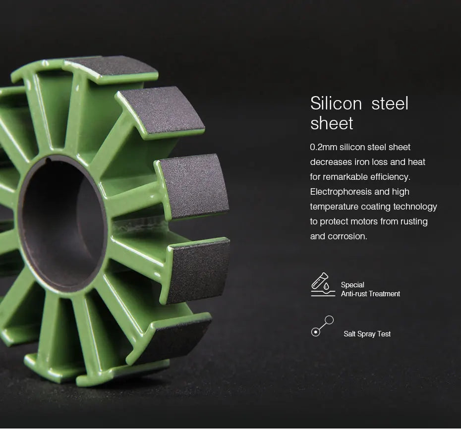 T-MOTOR, silicon steel sheet 0.2mm decreases iron loss and heat for remarkable efficiency . electrophor