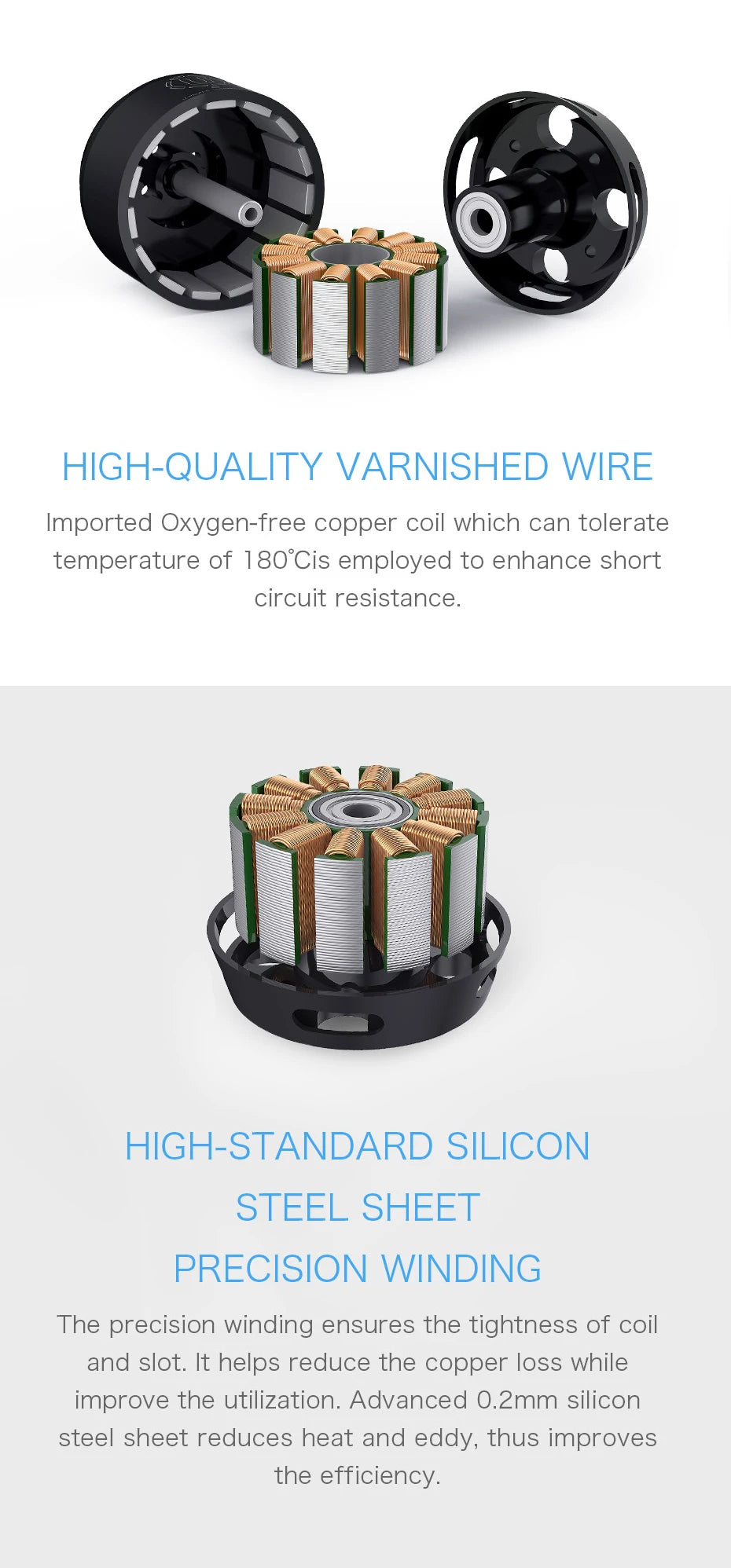 T-MOTOR U5 KV400 Outrunner Brushless Motor Max Thrust 2.9KG U-Power Series For FPV UAV Aircraft Multirotor Copter Drones 9 T-MOTOR, advanced silicon steel sheet reduces heat and eddy; thus improves the efficiency .