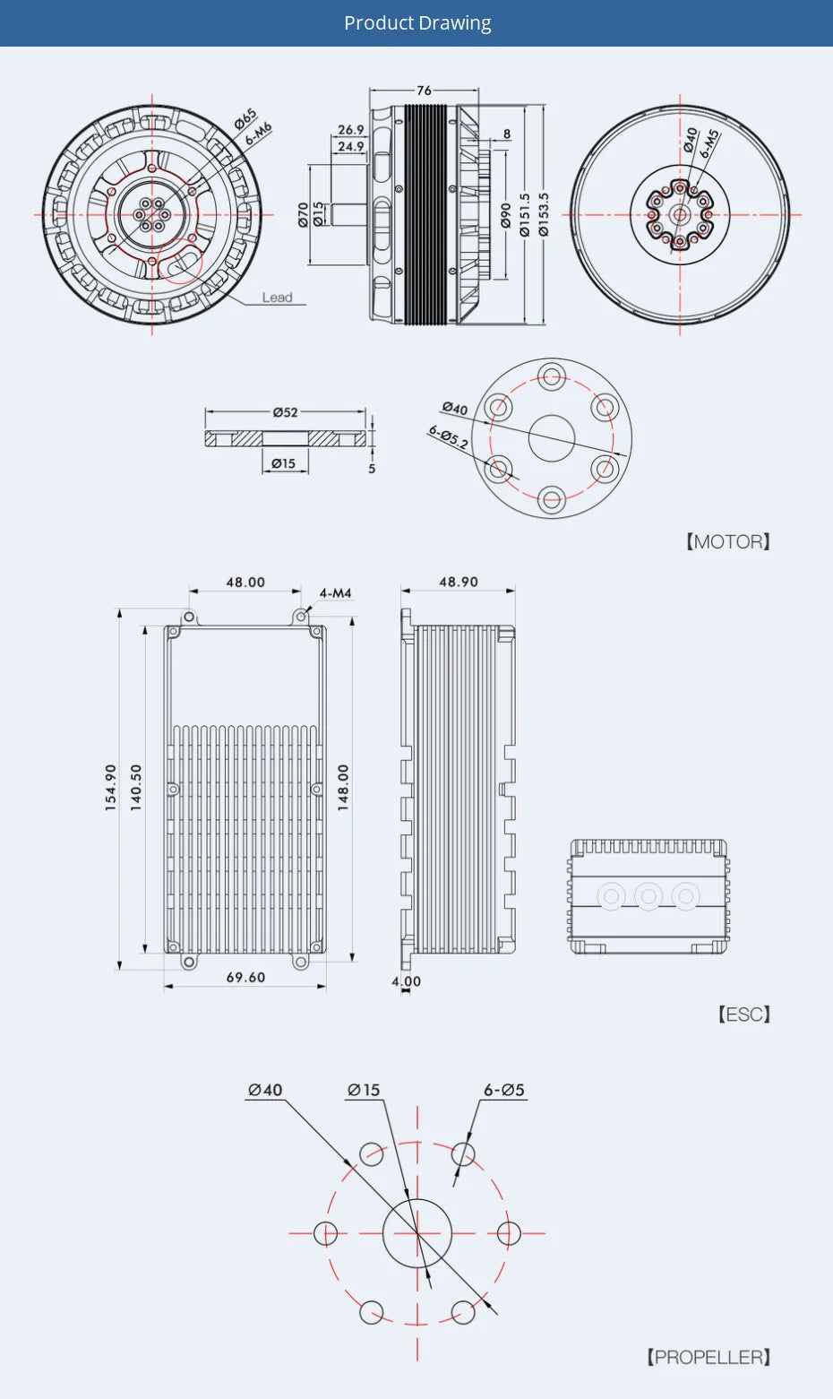 T-MOTOR, if you choose U15L, you will only receive one motor .