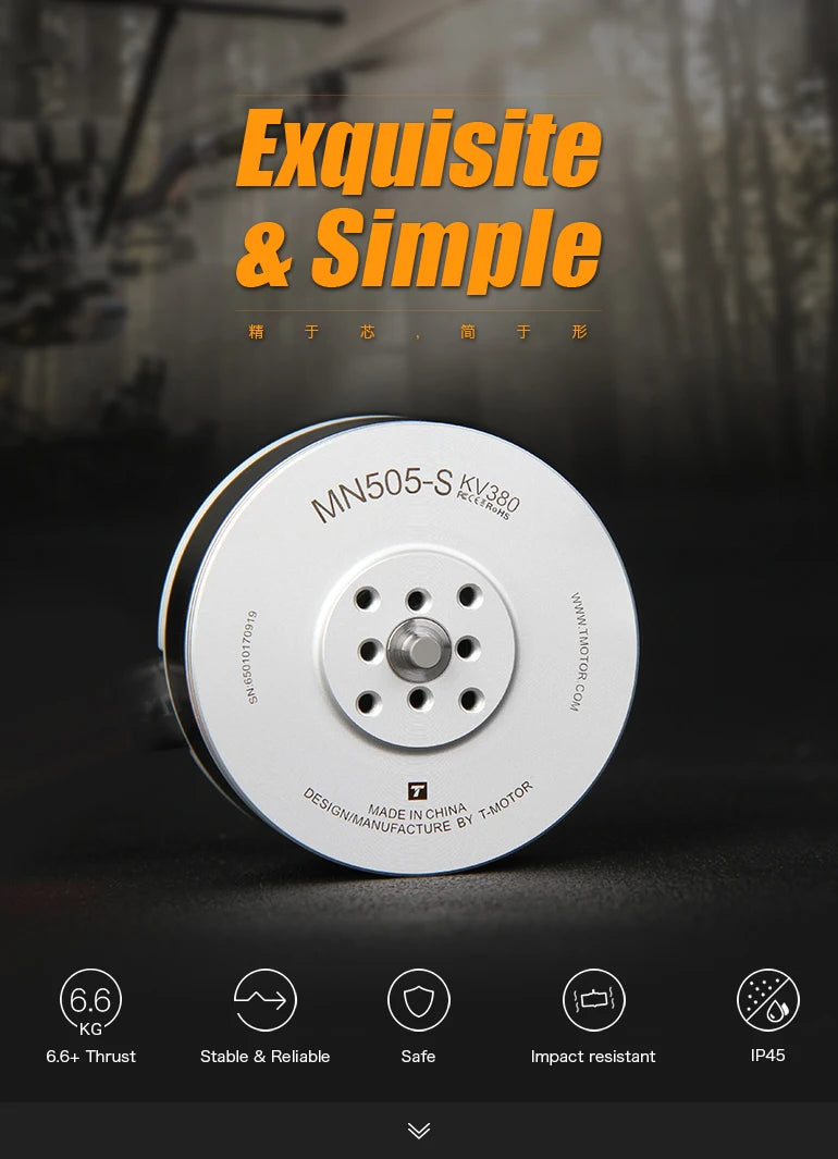 T-Motor MN505-S KV260 KV320 KV380 Brushless Waterproof Motor - 7KG Thrust New Professional Navigator Series For Multirotor Copters Aircraft 7 T-Motor, MNSOS-S Kv38Q 8 T-MoToR DESIGNIMAM