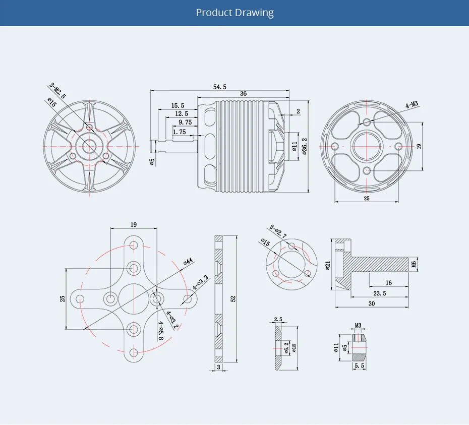 T-motor AS2814 Long Shaft Brushless Motor SPECIFICATIONS Use