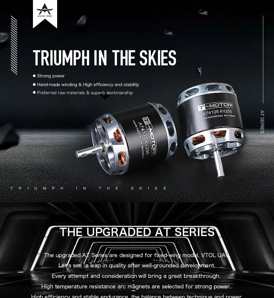 T-MOTOR, the upgradled AT Series are designed for fixed-Wing model, VTOL 