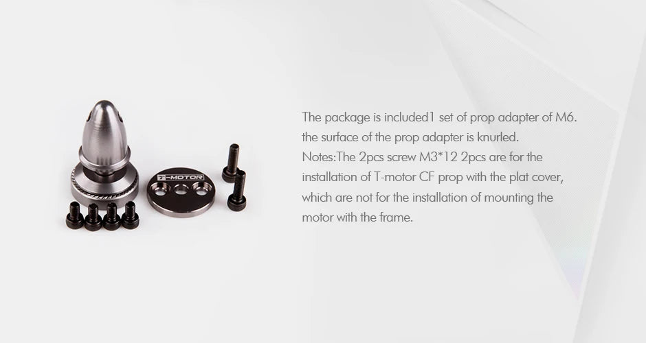 T-motor, the package is included] set of prop adapter of M6. screw M3*12