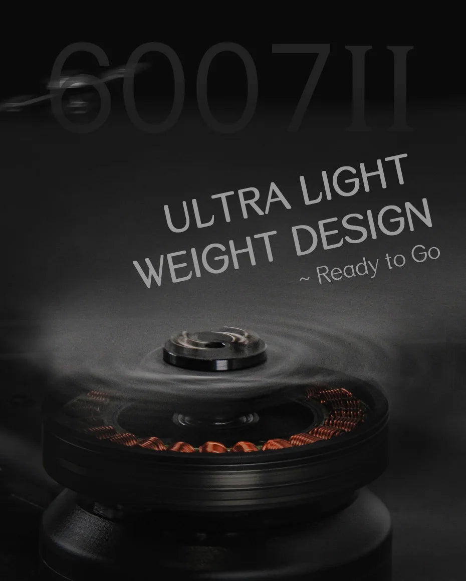 T-MOTOR MN6007II KV160 KV320 Brushless Motor 12S Max Thrust 6.4kg Long Flight Time Efficient Drone match 21-22" Prop 7 T-MOTOR, 30071T to Go LIGHT ULTRA DESIGN WEIGHT