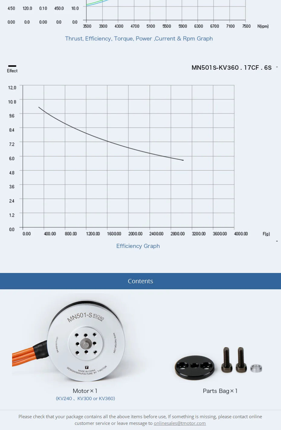 T-Motor MN501-S KV360 5.3KG Thrust Navigator Series Brushless Electrical Motor For For Aircraft Multirotor Copters RC Drones 26 T-Motor, if something is missing, please contact online customer service or leave message t0 onl
