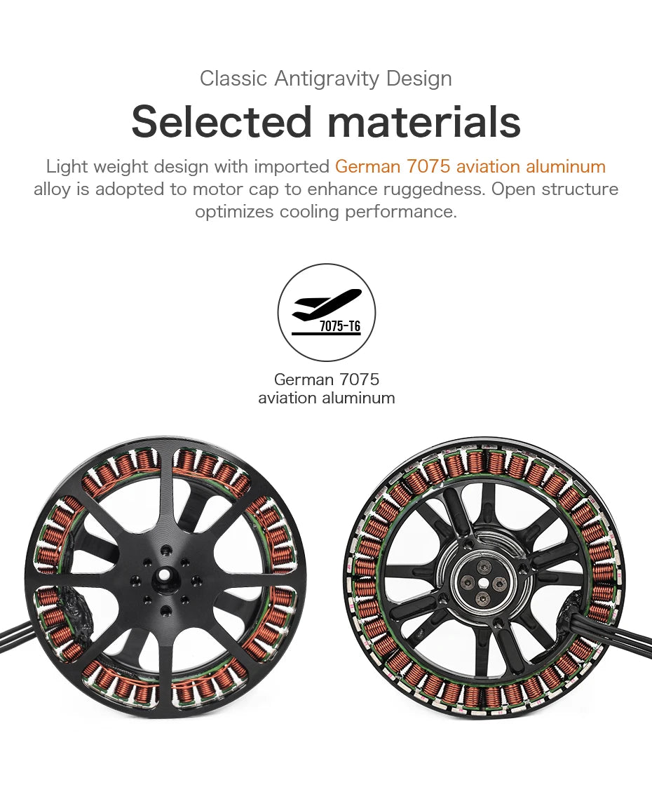 T-MOTOR, Classic Antigravity Design Selected materials Light weight design with imported German 7075 aviation aluminum alloy