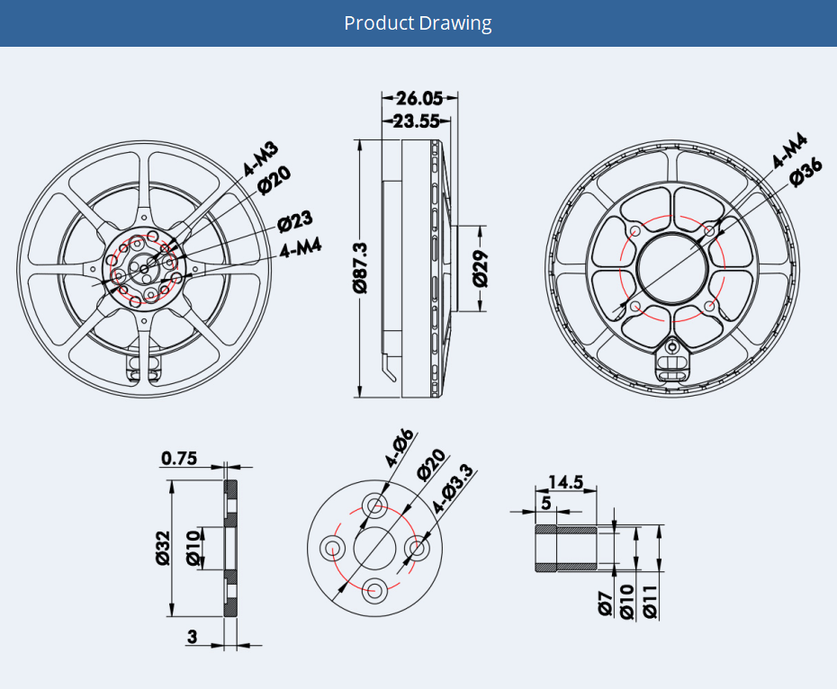 T-motor U8 II Lite KV100 Outrunner Brushless Motor 9.1KG Thrust U Efficiency Type Powerful For RC Drone Multirotor VTOL UAV Quadrotor 11
