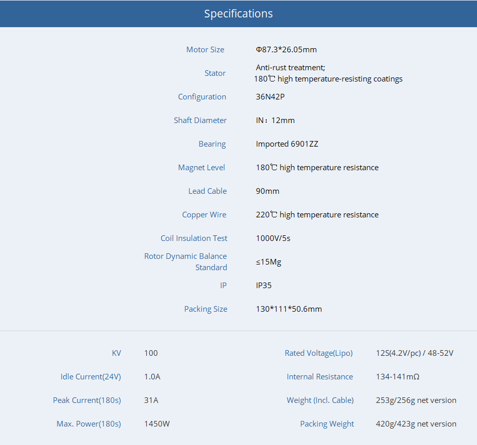 T-motor U8 II Lite KV100 Outrunner Brushless Motor 9.1KG Thrust U Efficiency Type Powerful For RC Drone Multirotor VTOL UAV Quadrotor 12
