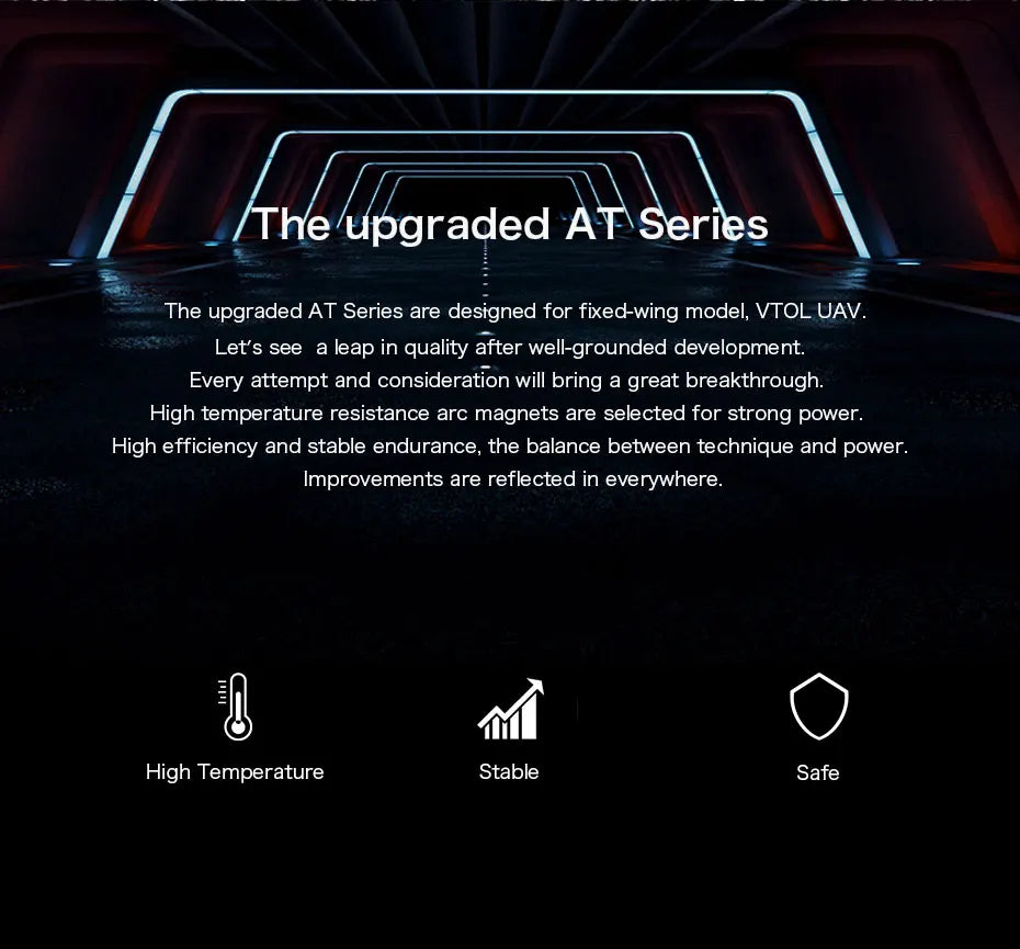 T-MOTOR, the upgraded AT Series are designed for fixed-wing model, VTOL UAV .