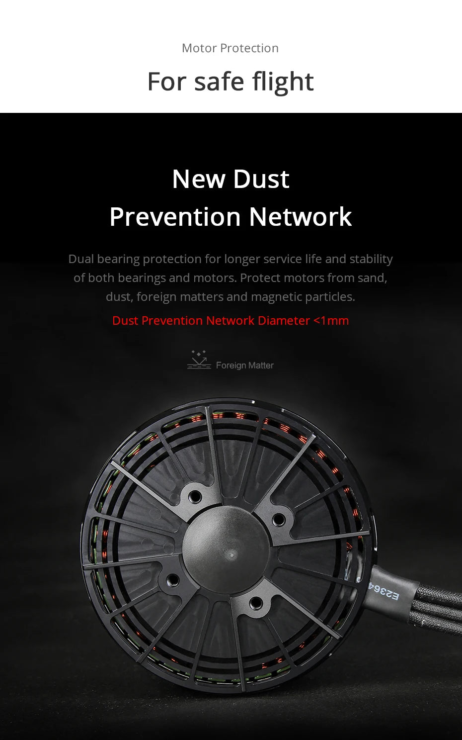 T-MOTOR U13 II KV65 KV130 Motor Big Thrust 24KG Brushless Outrunner Motor for Heavy Lift Load Quadcopter Industrial Appplication 11 T-MOTOR, Motor Protection For safe flight New Dust Prevention Network Dual bearing protection for longer service life and stability of