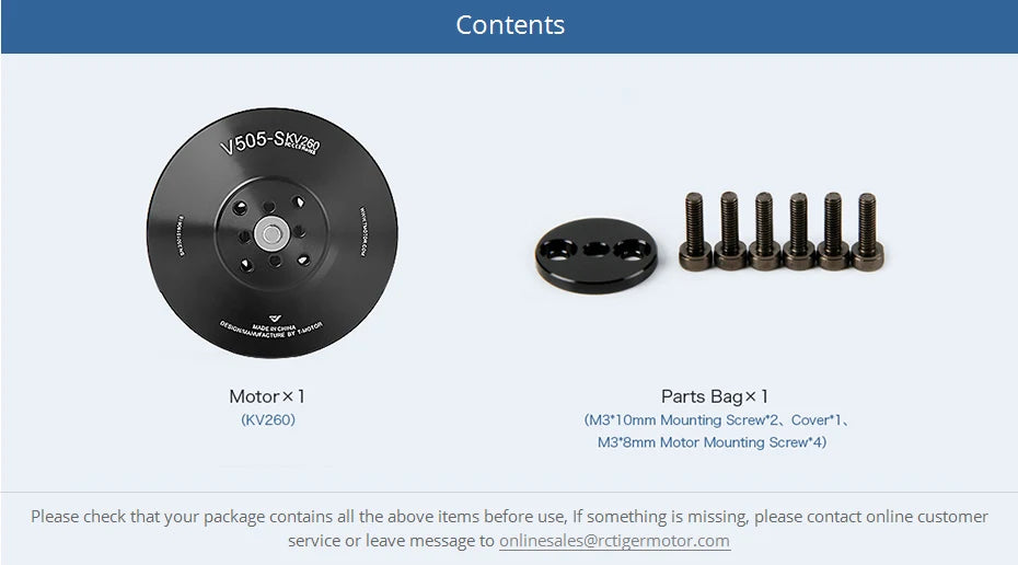 T-motor, Contents 35t Motorx1 Parts Bagx (KV26O) (M