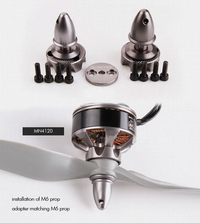 T-motor, MN4120 installation of M6 prop adapter matching M6