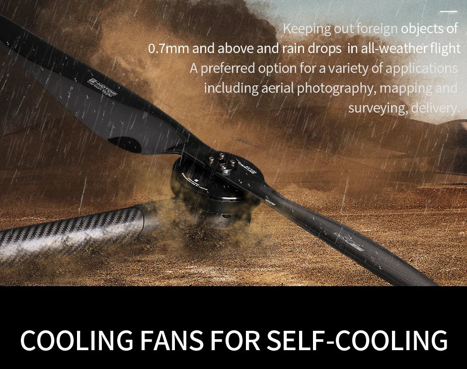 T-motor, Keeping out foreign objects of 0.7mm and above and rain drops in all-weather flight