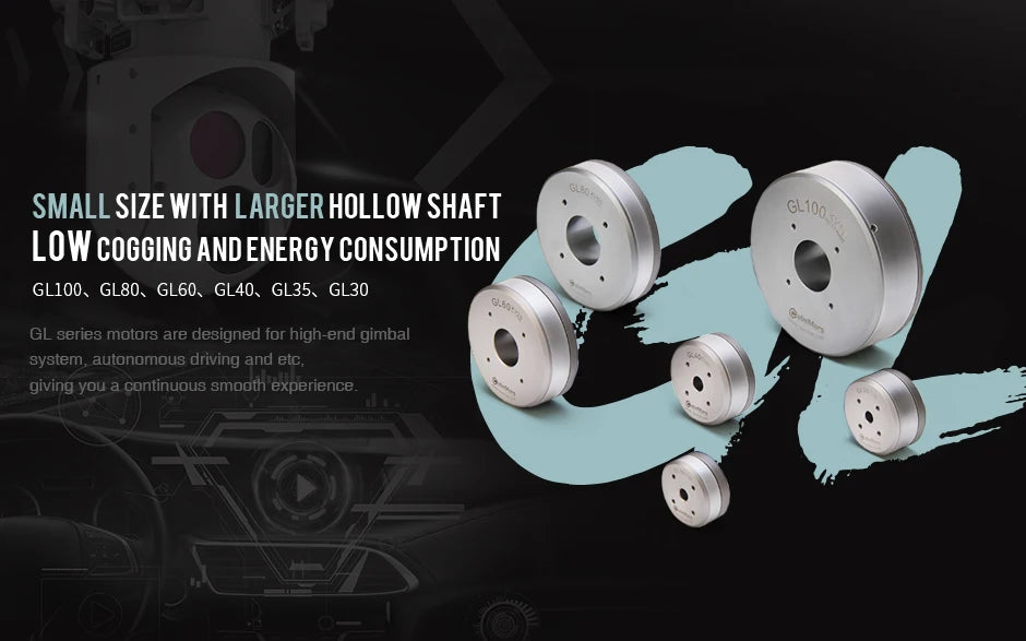 T-motor GL100 KV10 Gimbal Motor - CubeMars Series Out-running Gimbal Brushless Motor high precision Hollow Shaft for Gopro Aerial Photography 5 T-motor, motors are designed for high-end gimbal system autonomous driving etC
