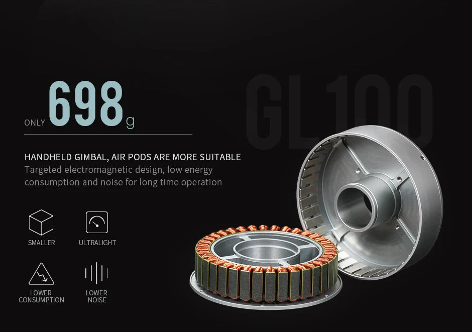 T-motor GL100 KV10 Gimbal Motor - CubeMars Series Out-running Gimbal Brushless Motor high precision Hollow Shaft for Gopro Aerial Photography 7 T-motor, Qian HANDHELD GIMBAL, AIR PODS ARE MORE