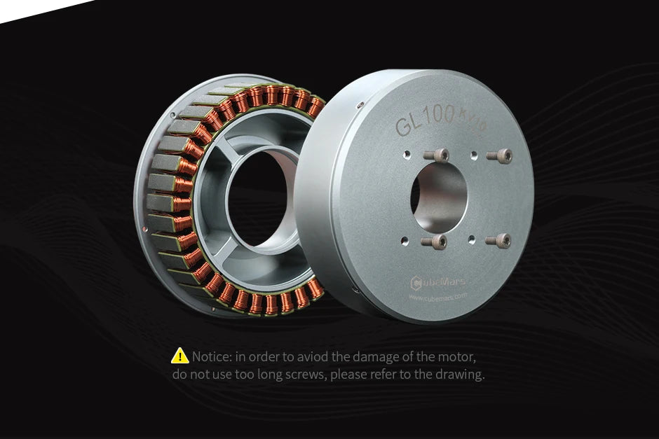 T-motor GL100 KV10 Gimbal Motor - CubeMars Series Out-running Gimbal Brushless Motor high precision Hollow Shaft for Gopro Aerial Photography 9 T-motor, 6l 7in FN cubetars Notice: in order to aviod