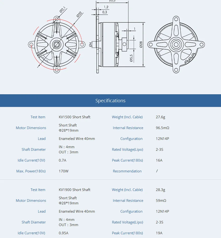 T-motor, 59mn 028*19mm Lead Enameled Wire 40mm Configuration