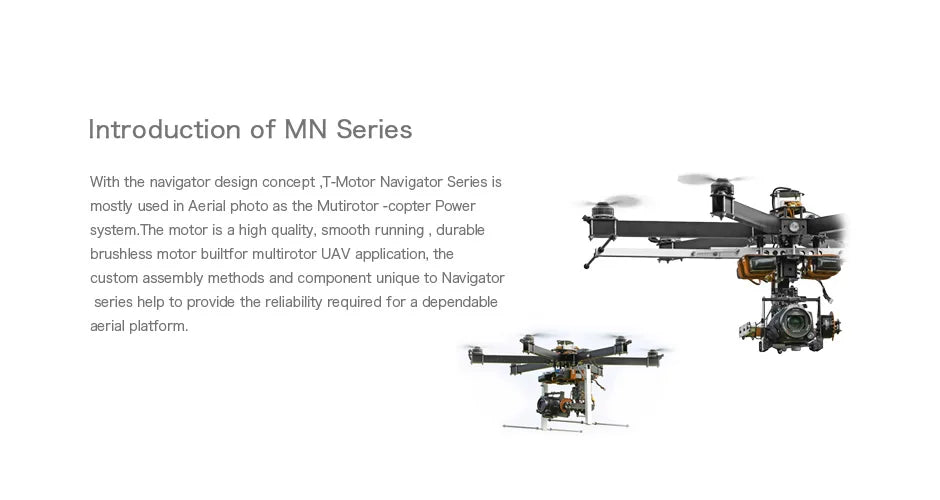 T-motor, the motor is high quality, smooth running durable brushless motor built for multirotor UAV