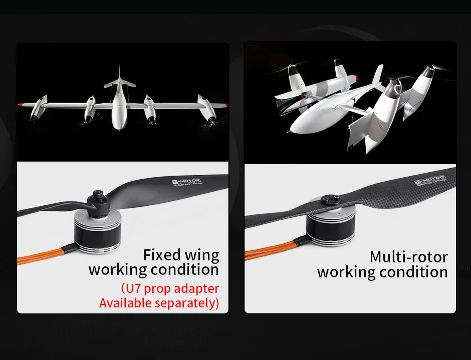 T-MOTOR, Fixed Multi-rotor working condition working condition (U7 prop adapter Available separately) 