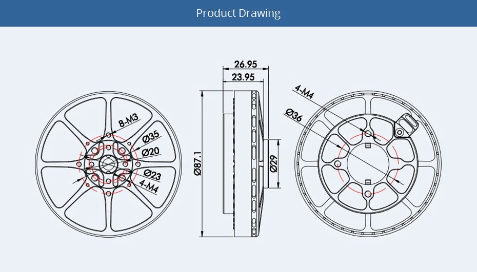 T-motor U8 Lite KV100 - 1300W 7KG Thrust Ultra-light Efficient Motor With Ultralight CF Prop For UAV Helicopter RC Drones 15 T-motor U8 Lite KV100 SPECIFICATIONS Use :