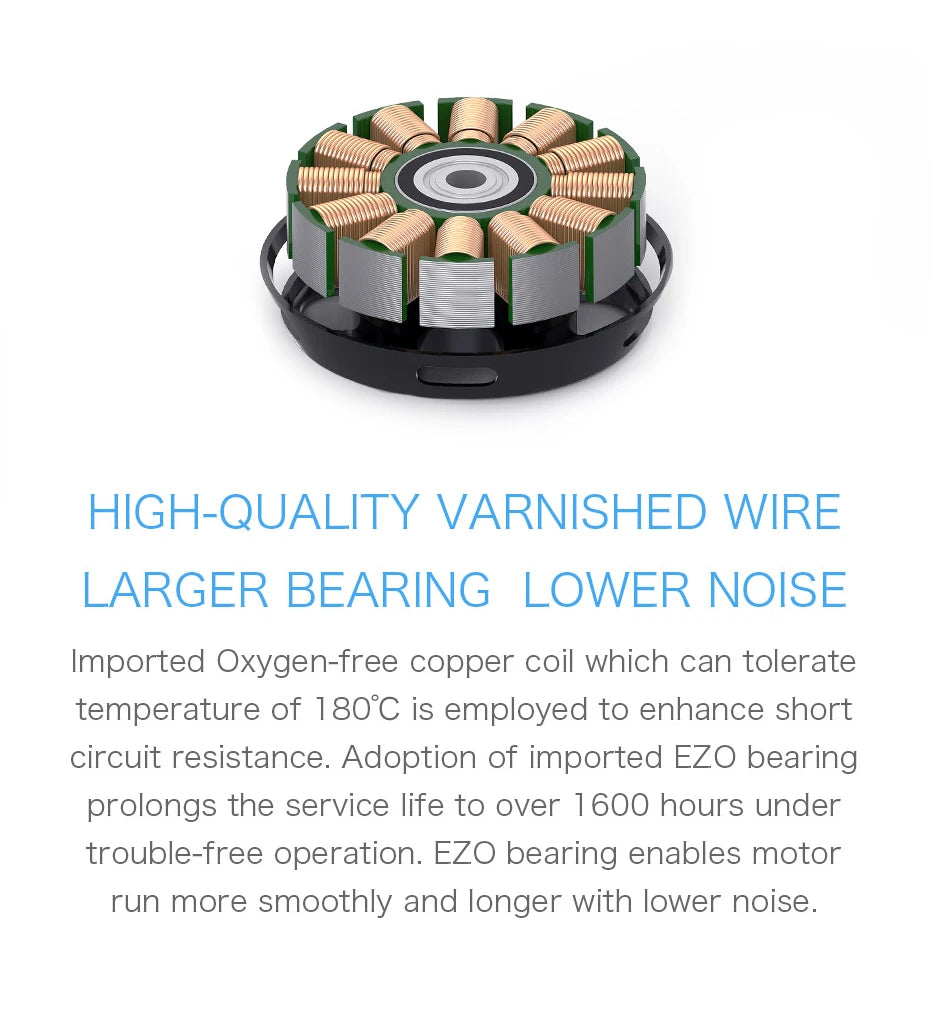 T-MOTOR U7 420KV 4.6KG Thrust U-POWER MOTOR Professional Brushless Powerful Motor For UAV Drones 14 T-MOTOR, EZO bearing prolongs service life to over 1600 hours under trouble-free operation .