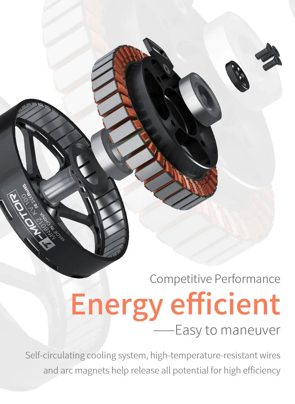 T-motor, 1 Competitive Performance Energy efficient Easy to maneuver Self-circulating cooling system, high-temperature-