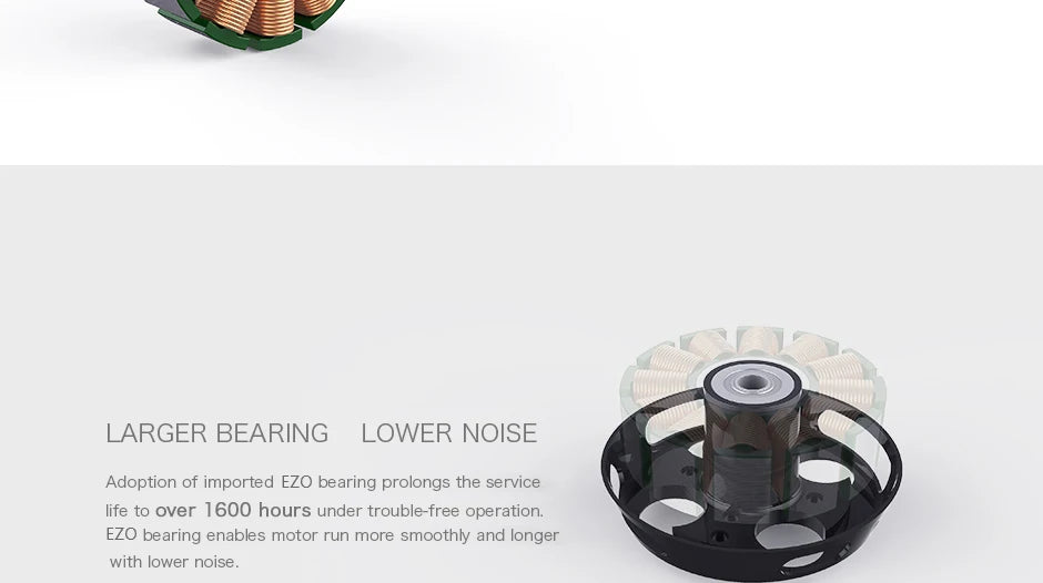 T-MOTOR, LARGER BEARING LOWER NOISE Adoption of imported EZO bearing