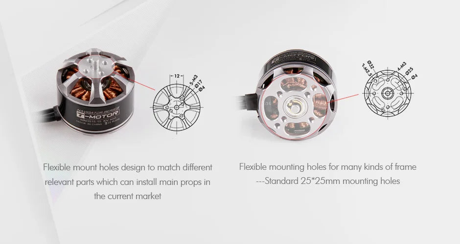 T-motor MN3515 KV400 Outrunner Brushless Motor 2.8KG Thrust For Multicopter Aircraft Boats Planes Helicopter MultiRotor Drones 11 T-motor, Standard 25*25mm mounting holes the current market 025 017