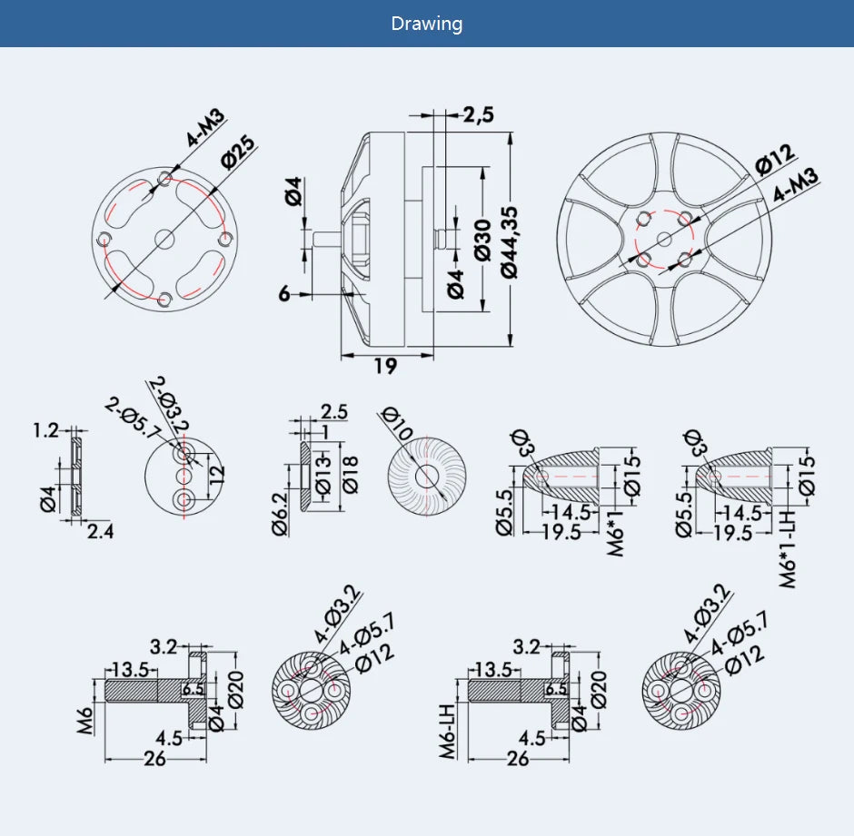 T-motor MN4004 KV300 KV400 Outrunner Brushless Motor 