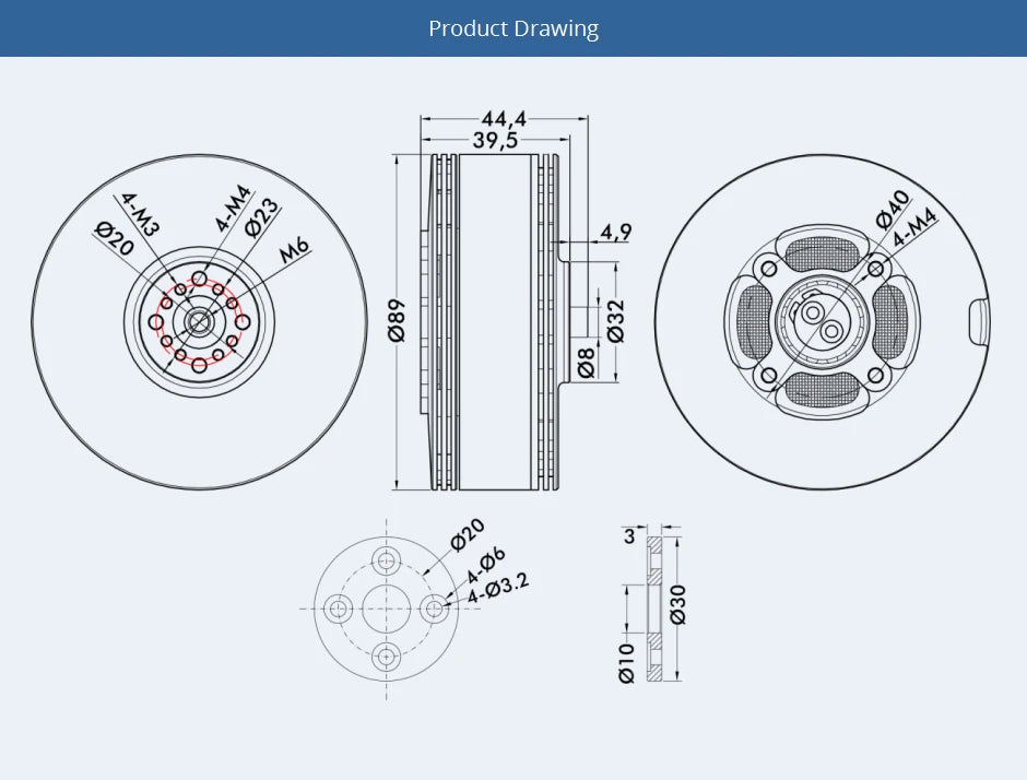 T-motor MN805-S KV120 KV150 170KV 16KG Thrust Brushless Electric Motor For VTOL Water Proof Heavy Lifting Aircraft Multirotor 13 T-motor MN805-S KV120 KV150 170KV