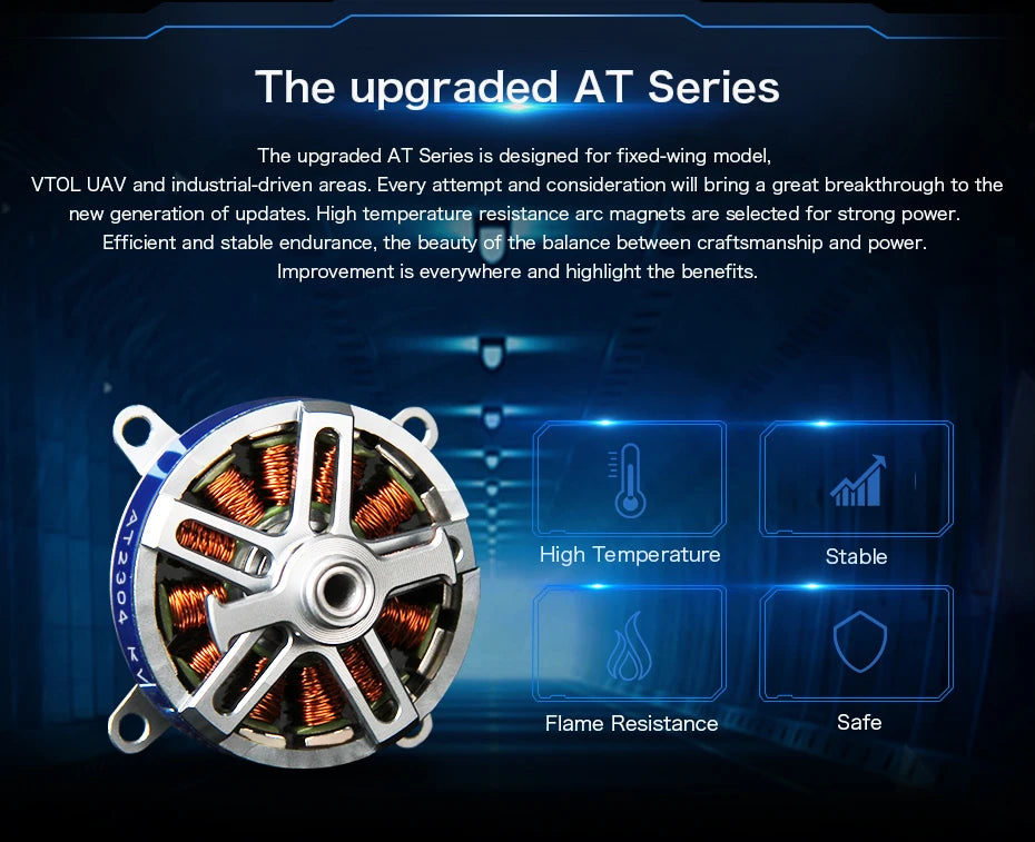 T-MOTOR, the upgraded AT Series is designed for fixed-wing model;, VTOL UAV and
