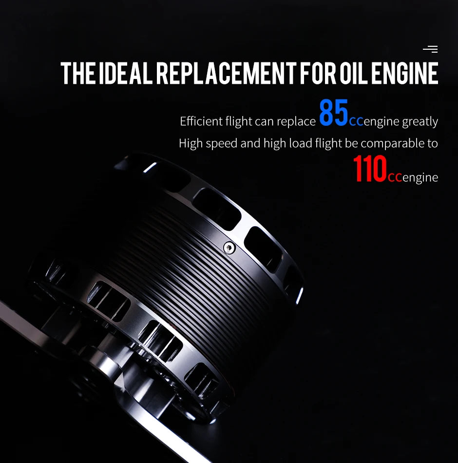 T-MOTOR AT8030 85CC KV160/KV190 AT80 محرك بدون فرش بدون طيار سلسلة الطاقة والتحكم المتوازن الممتاز 8 T-MOTOR, Efficient flight can replace 85ccengine greatly High speed and high load flight be comparable