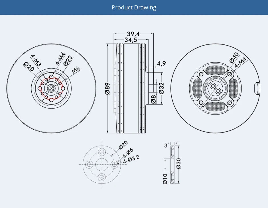 T-motor MN801S KV120 150KV Brushless Motor SPEC