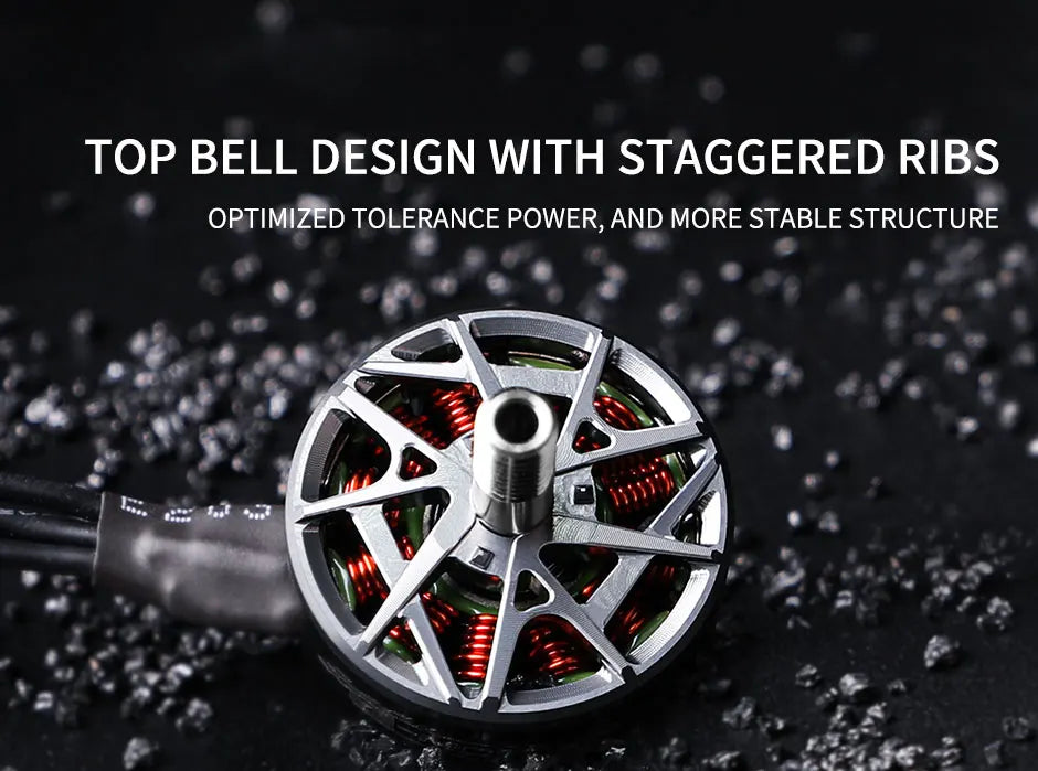T-motor, TOP BELL DESIGN WITH STAGGERED RIBS OPTIMIZED TOLER