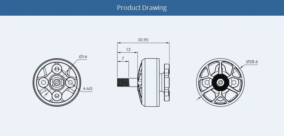 T-motor FPV V2307 V2.0 Brushless Motor SPECIFICATION