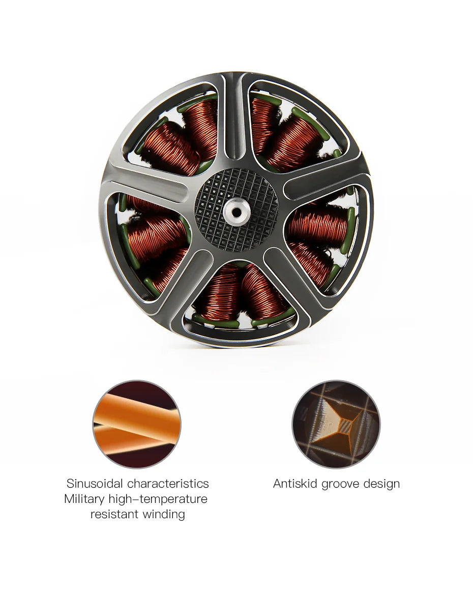 T-MOTOR F1000 KV300 KV510 محرك بدون فرشاة أقصى قوة دفع 6.5 كجم لطائرة السباق بدون طيار من الفئة X FPV DRL 7 T-MOTOR, Sinusoidal characteristics Antiskid groove design Military high-temperature resistant wind