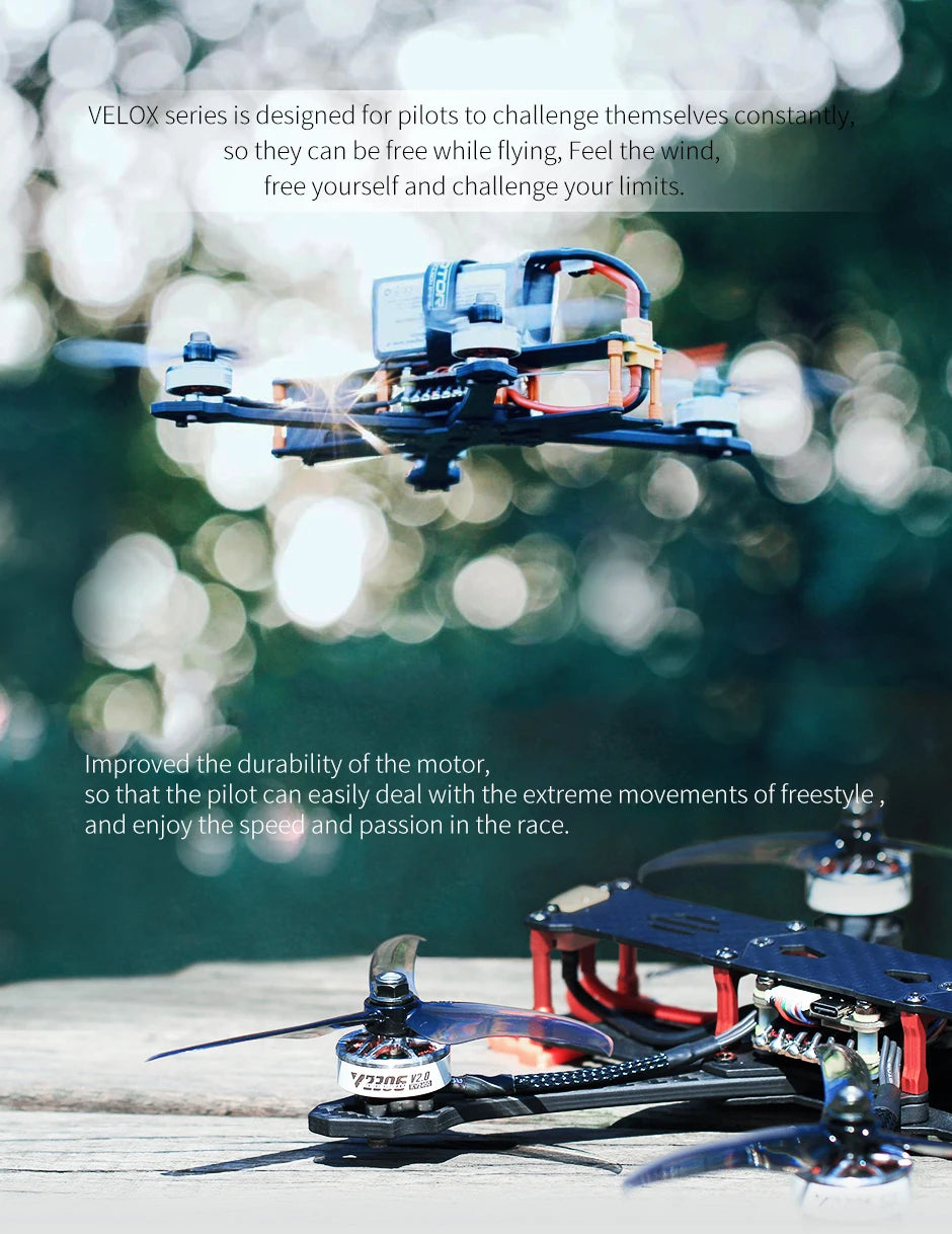 T-motor, VELOX series is designed for pilots to challenge themselves constantly; SO can be free