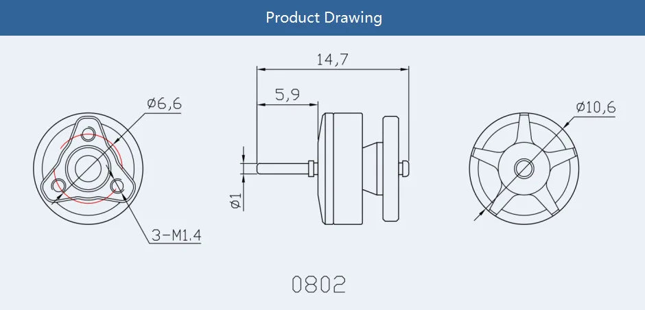 T-motor F0802 KV25000 Micro Motor - 1.81g Brushless Motor For FPV Freestyle 65-85mm Micro Racing Whoop 16 T-motor F0802 KV25000 Micro Motor SPECIFICATIONS Use
