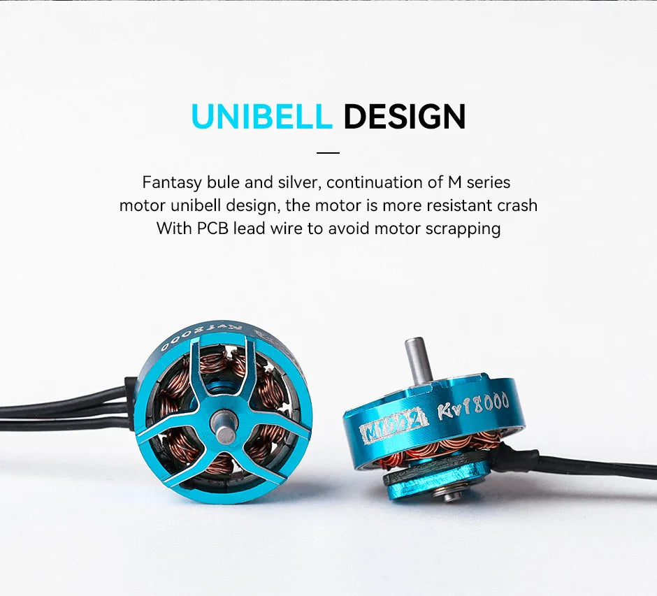 T-MOTOR M1002 KV18000 محرك صغير بدون فرش مناسب لطائرة بدون طيار Tinywhoop FPV مقاس 75 مم 7 T-MOTOR, motor is more resistant to crash with PCB lead wire to avoid motor scrapping Kvt