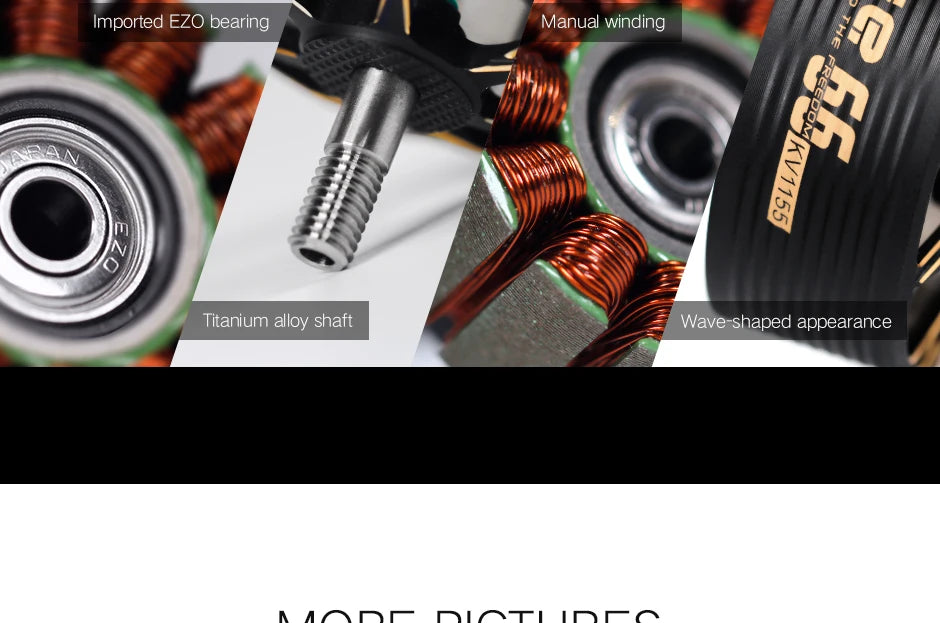 T-motor, Imported EZO bearing Manual winding Titanium alloy shaft Wave-shaped appearance