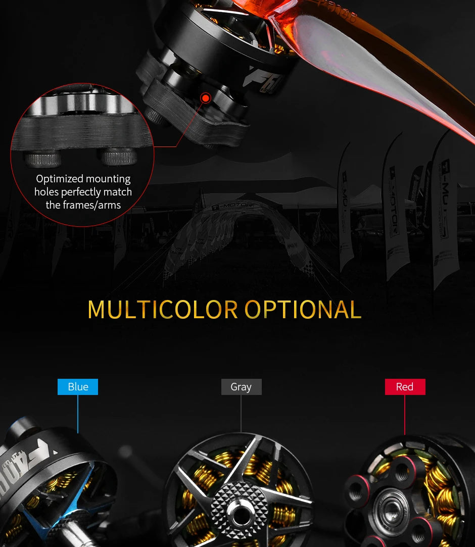 T-motor F40PRO IV KV1750 KV1950 KV2400 Out-runner Brushless Motor for RC Multirotor Racing Drone FPV 11 T-motor, roptirpeeictounticg 0 the frames/arms