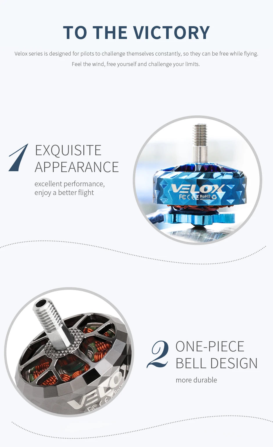 T-motor, Velox series is designed for pilots to challenge themselves constantly, so they can be free while