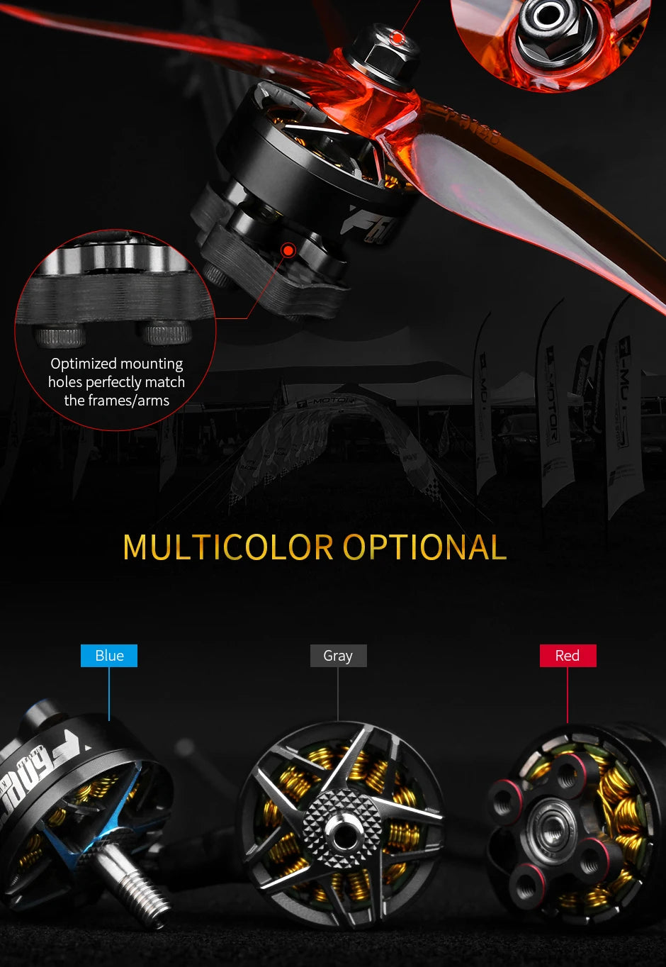 T-motor, Optimized mounting holes perfectly match 5 the frames/arms MULTICOLOR